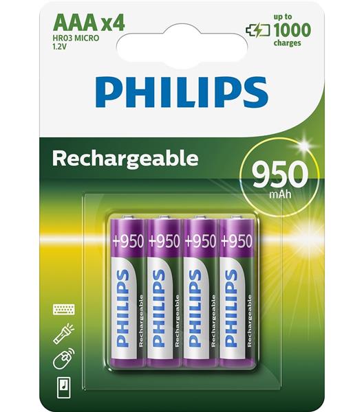 Аккумулятор R03 / AAA MULTILIFE 950 mAh Blister 4шт (Philips) - фото 