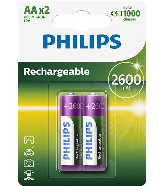 Аккумулятор R6/ AA MULTILIFE 2600 mAh Blister 2шт (Philips) - фото 