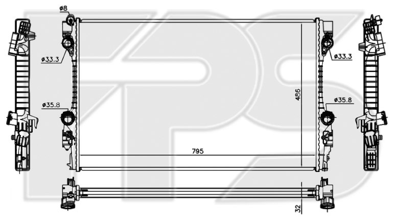 Радиатор охлаждения Fps FP 55 A828 - фото 