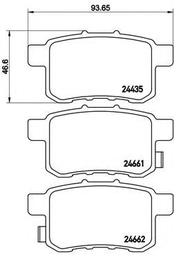 Колодки тормозные задние (дисковые) комплект (BREMBO) P28 072 - фото 