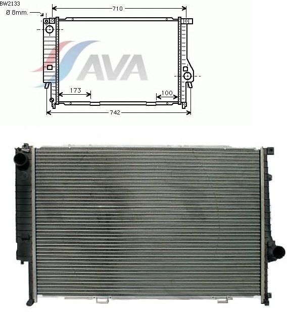 Радиатор охлаждения двигателя BMW (AVA) - фото 
