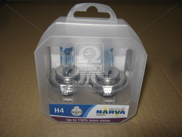 Лампа накалу SET H4 12V 60/55 W P43t RANGE POWER +110 (к-т 2шт) (вир-во Narva) - фото 