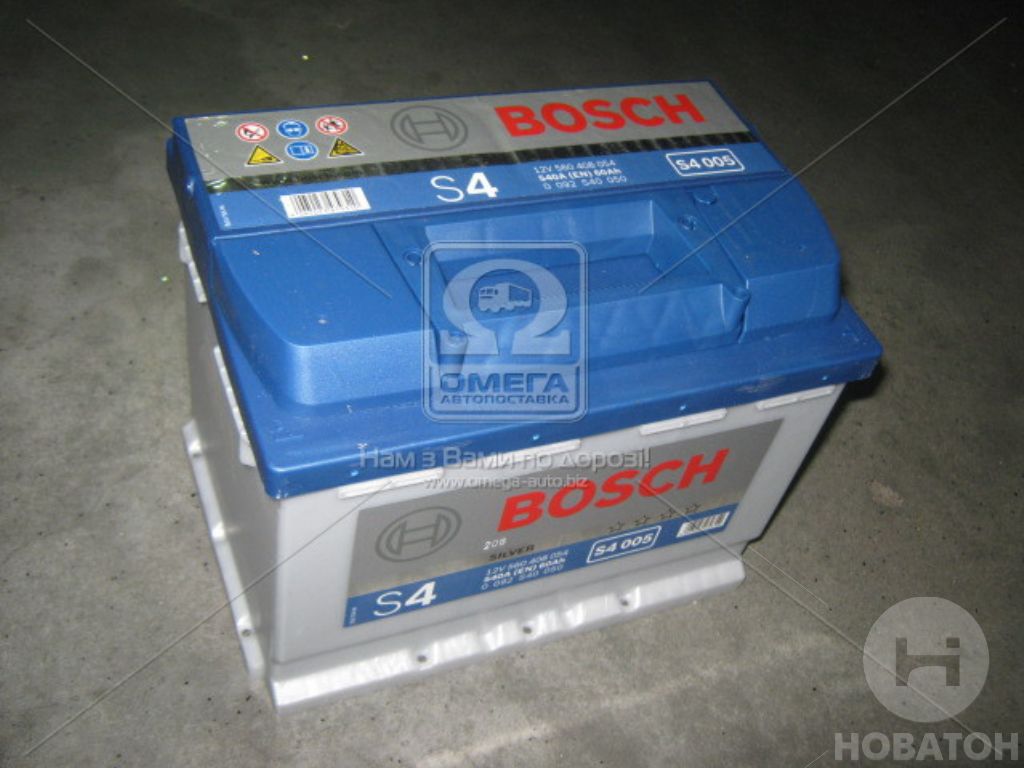 Аккумулятор   60Ah-12v BOSCH (S4005) (242x175x190),R,EN540 0092S40050 - фото 