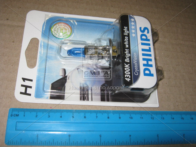 Лампа накаливания H1 12V 55W P14,5s Cristal Vision 1шт blister 4300K (Philips) - фото 