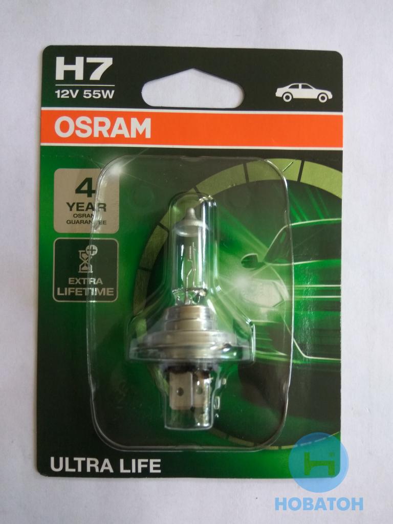 Лампа фарная H7 12V 55W PX26d ULTRA LIFE 1шт.blister (OSRAM) 64210ULT-01B - фото 2
