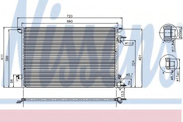 Радиатор кондиционера FIAT; OPEL (Van Wezel) VAN WEZEL 37005397 - фото 
