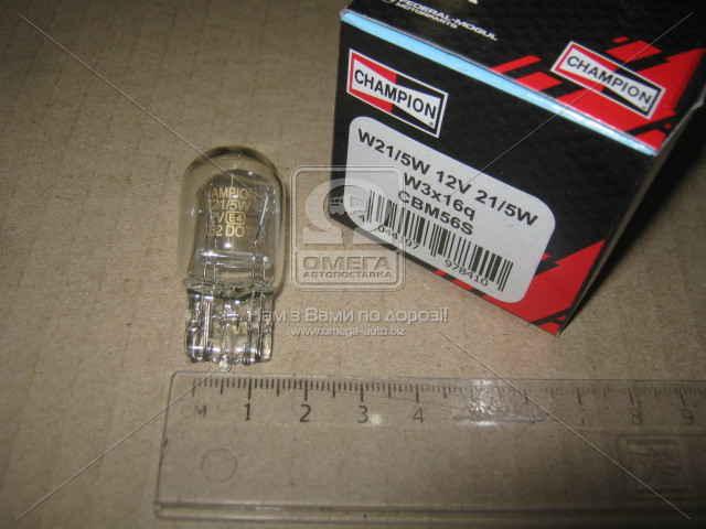 Лампа накаливания W21/5W 12V 21/5W W3X16q (Champion) - фото 