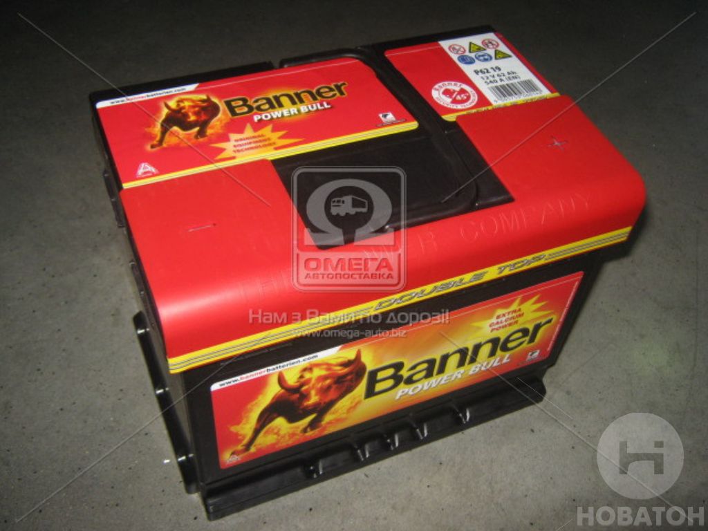 Аккумулятор  62Ah-12v Banner Power Bull (241x175x190), R, EN 550 Banner GMBH 13562190101 - фото 