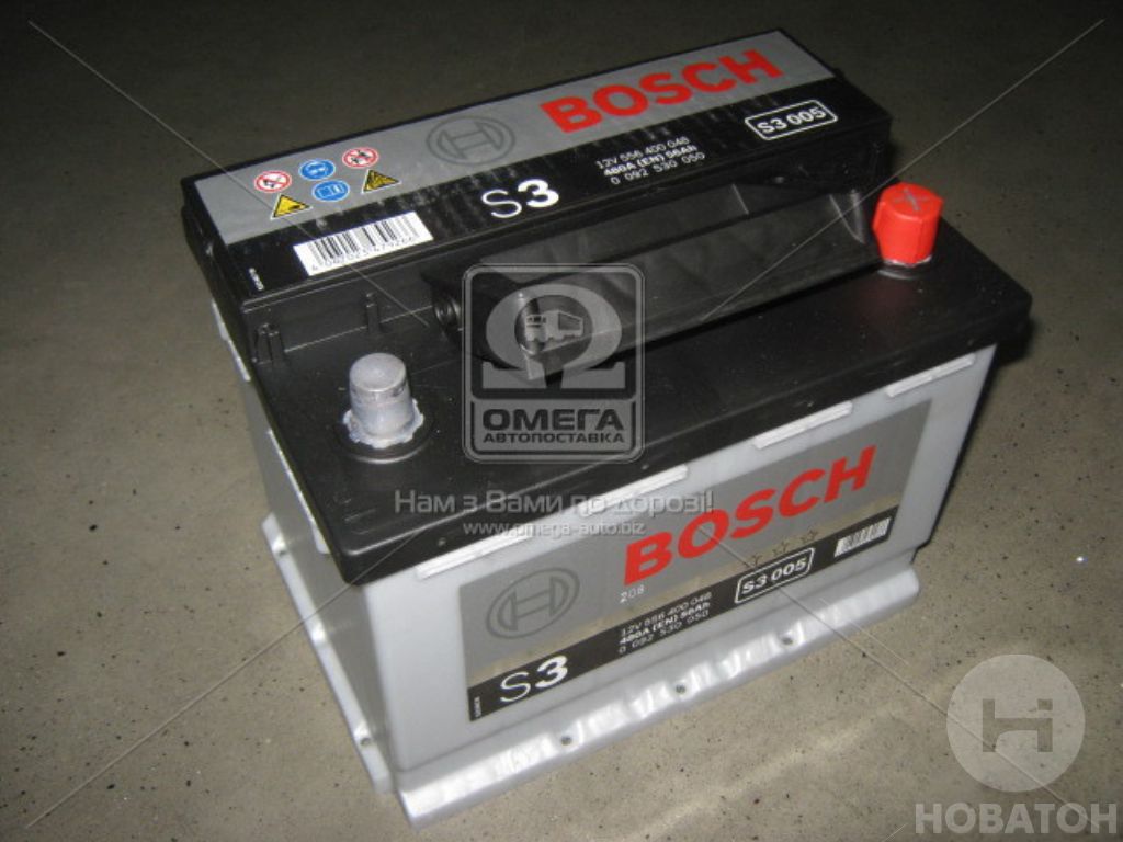 Аккумулятор   56Ah-12v BOSCH (S3005) (242x175x190),R,EN480 0092S30050 - фото 