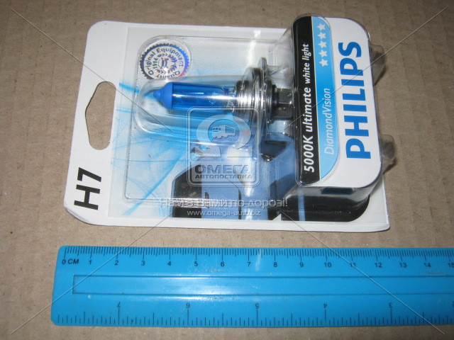 Лампа накаливания H7 12V 55W PX26d Diamond Vision 5000K 1шт blister (Philips) PHILIPS 12972DVB1 - фото 