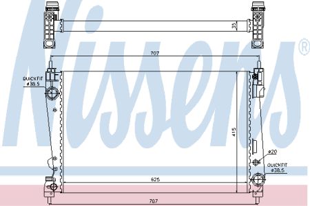 Радиатор охлаждения FIAT DOBLO/OPEL COMBO (12-) (Nissens) NISSENS 61916 - фото 