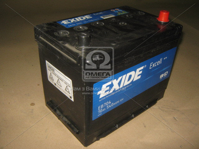Акумулятор   70Ah-12v Exide EXCELL(266х172х223),R,EN540 !КАТ. -15% - фото 
