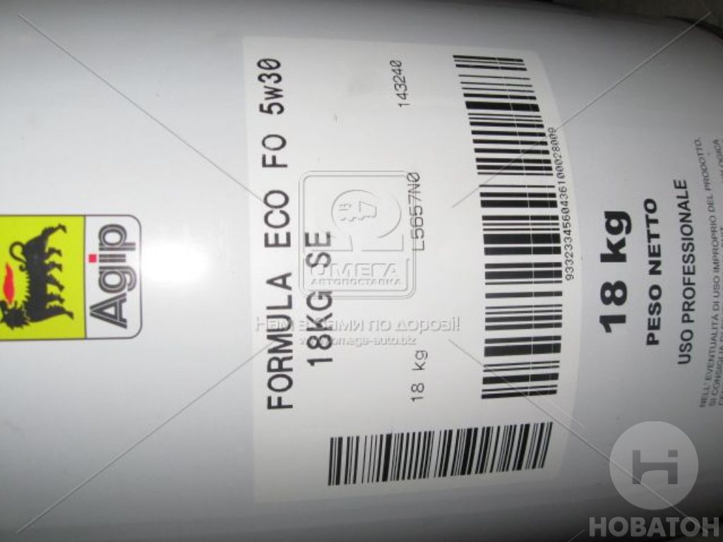 Олива моторн.. AGIP Formula ECO FO 5w-30 API SM / CF, A5/B5 (Каністра 20л) - фото 