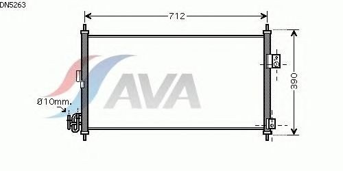 Конденсор кондиционера X-TRAIL 20i/25i MT/AT 01- (AVA) AVA COOLING DN5263D - фото 