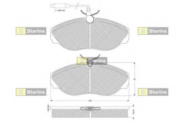 Колодки тормозные передние (дисковые) комплект (Starline) BD S820P - фото 
