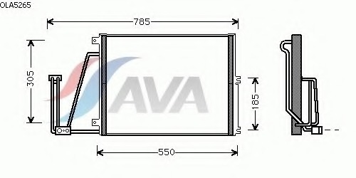 Радиатор кондиционера 2.0TDi 16V [OE. 1850061 - 52484484] (AVA COOLING - фото 