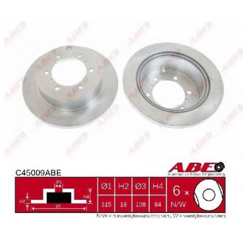 Тормозной диск ABE C45009ABE - фото 