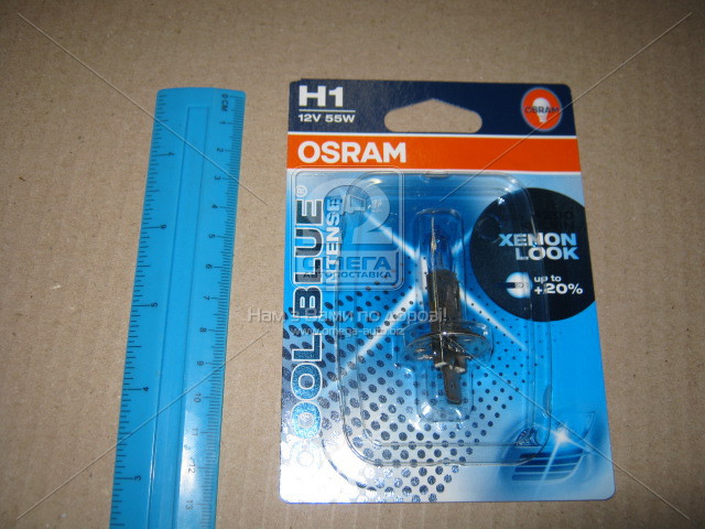 Лампа фарная H1 12V 55W P14,5s COOL BLUE (1 шт) blister (OSRAM) - фото 