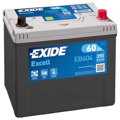 Акумулятор   60Ah-12v Exide EXCELL(230х172х220),R,EN390 !КАТ. -15% EXIDE EB604 - фото 