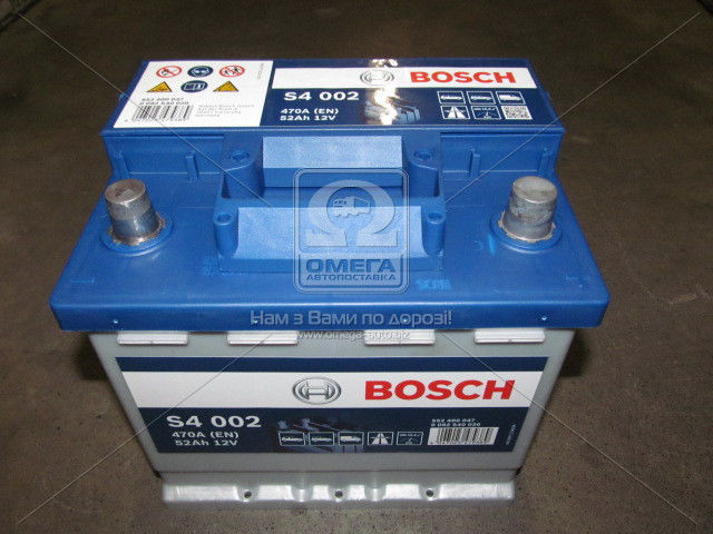 Аккумулятор   52Ah-12v BOSCH (S4002) (207x175x190),R,EN470 - фото 