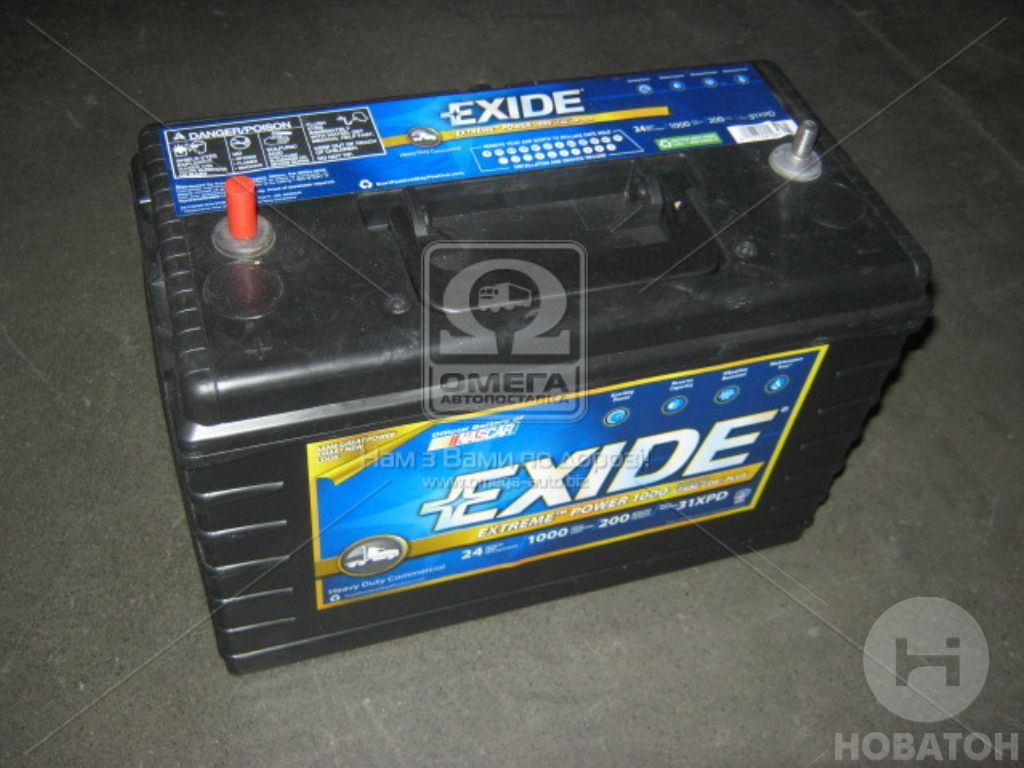 Аккумулятор 110Ah-12v Exide US(330х173х240),L/R,EN1000, клеми SAE T 3/8 stud - фото 1