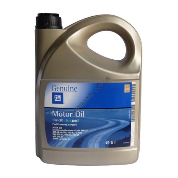 Моторное масло GM Motor Oil 5W-30 Dexos2 5 л (про-во GM) - фото 