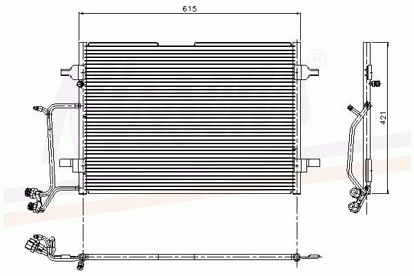 Радиатор кондиционера AUDI (АУДИ) A4 10/94-9/00 [OE. 8D0.260.403 C] (AVA COOLING) - фото 