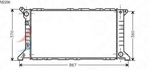 FORD (ФОРД) TRANSIT 86-2/00 Радиатор 2.5D, 2.5TD +AC 10/94- [OE. 94VB 8005 DB] (AVA COOLING - фото 