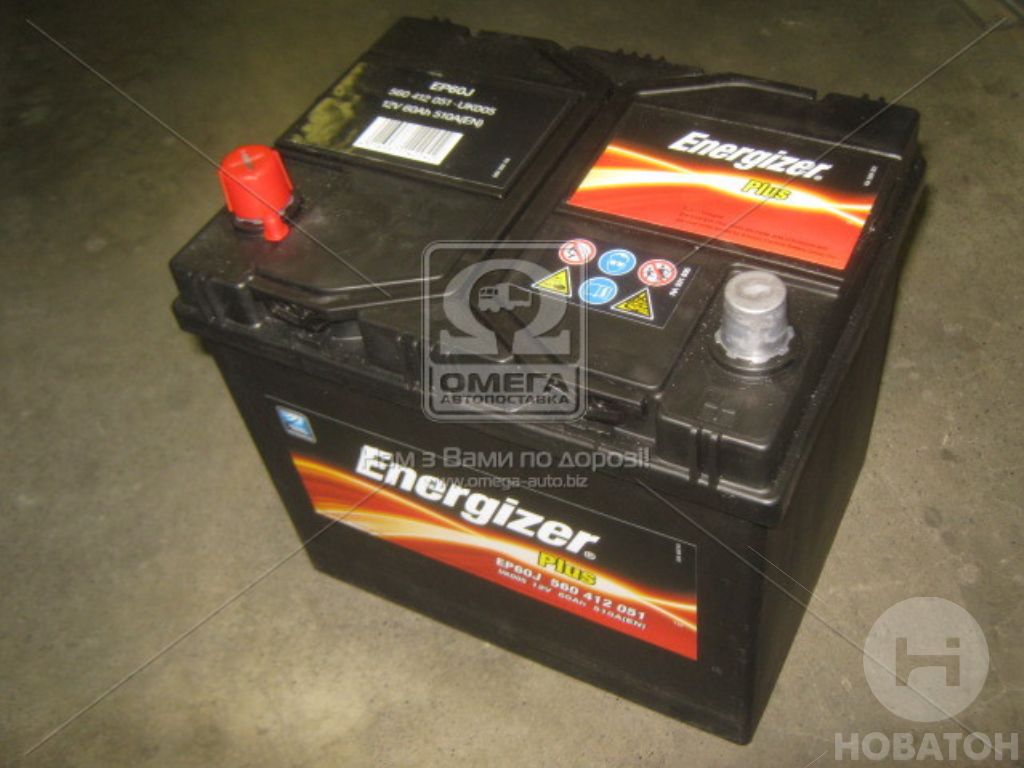 Аккумулятор   60Ah-12v Energizer Plus (232х173х225), R,EN510 Азия - фото 
