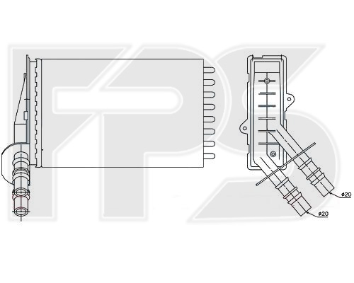 Радиатор отопителя (печки) RENAULT (РЕНО) CLIO-II(01)/CLIO-II (FPS) - фото 