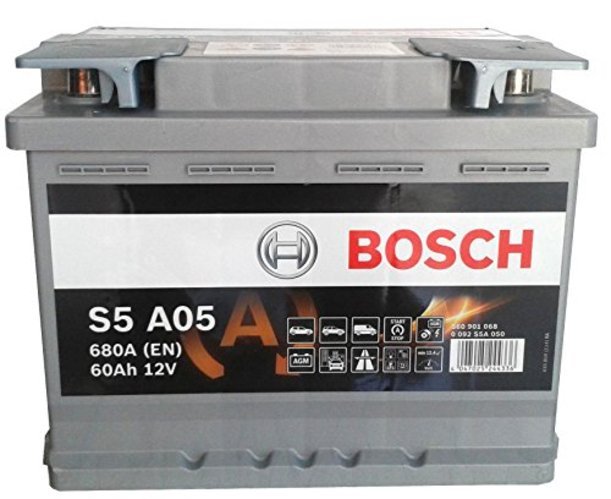 Аккумулятор Bosch S5 AGM 60Ah, EN 680 правый 242x175x190 (ДхШхВ) с-ма START-STOP (BOSCH 0092S5A050 - фото 