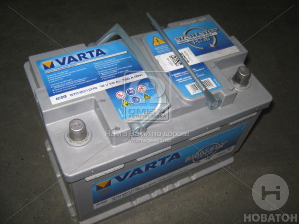 Аккумулятор   70Ah-12v VARTA Start-Stop Plus AGM (278х175х190), R, EN 760 570 901 076 - фото 