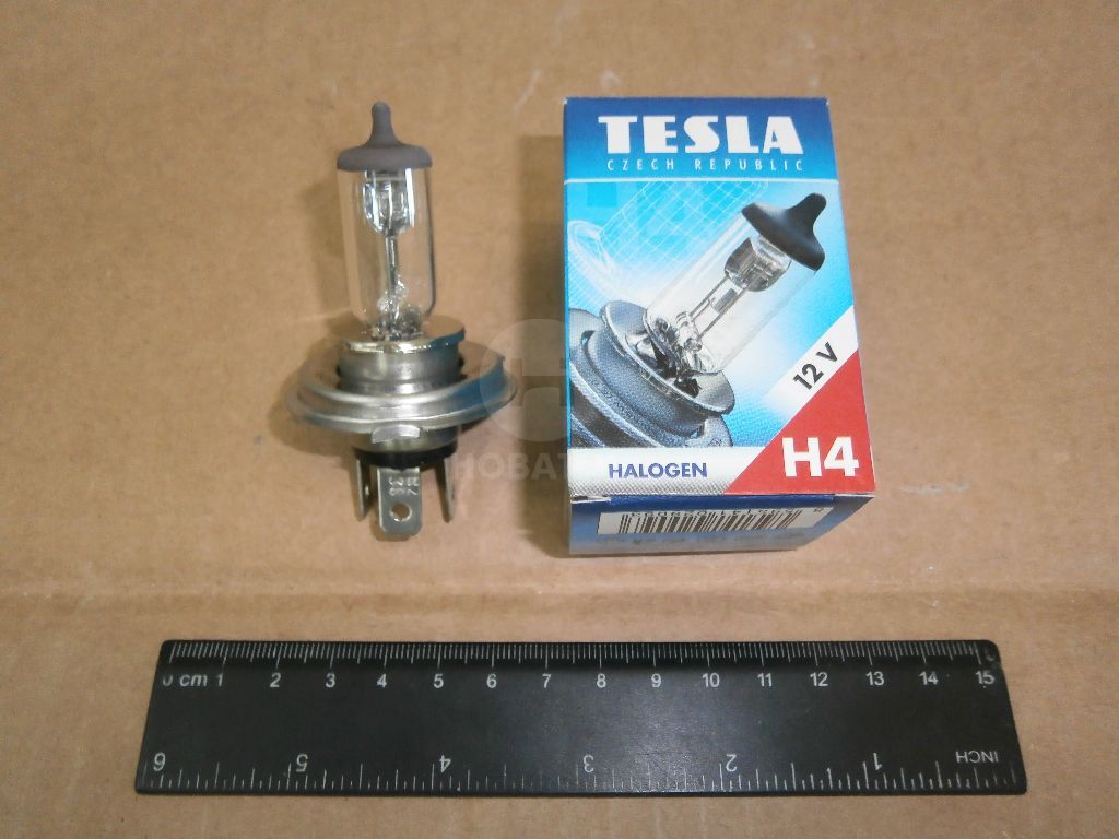 Лампа фарная H4 12V 60/55W P43t (TESLA) Tesla B10401 - фото 