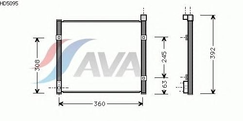 Радиатор кондиционера [OE. 80110-SO1-A11] (AVA COOLING HD5095 - фото 