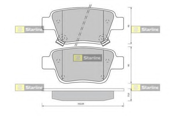 Колодки тормозные задние (дисковые) комплект (Starline) BD S834P - фото 