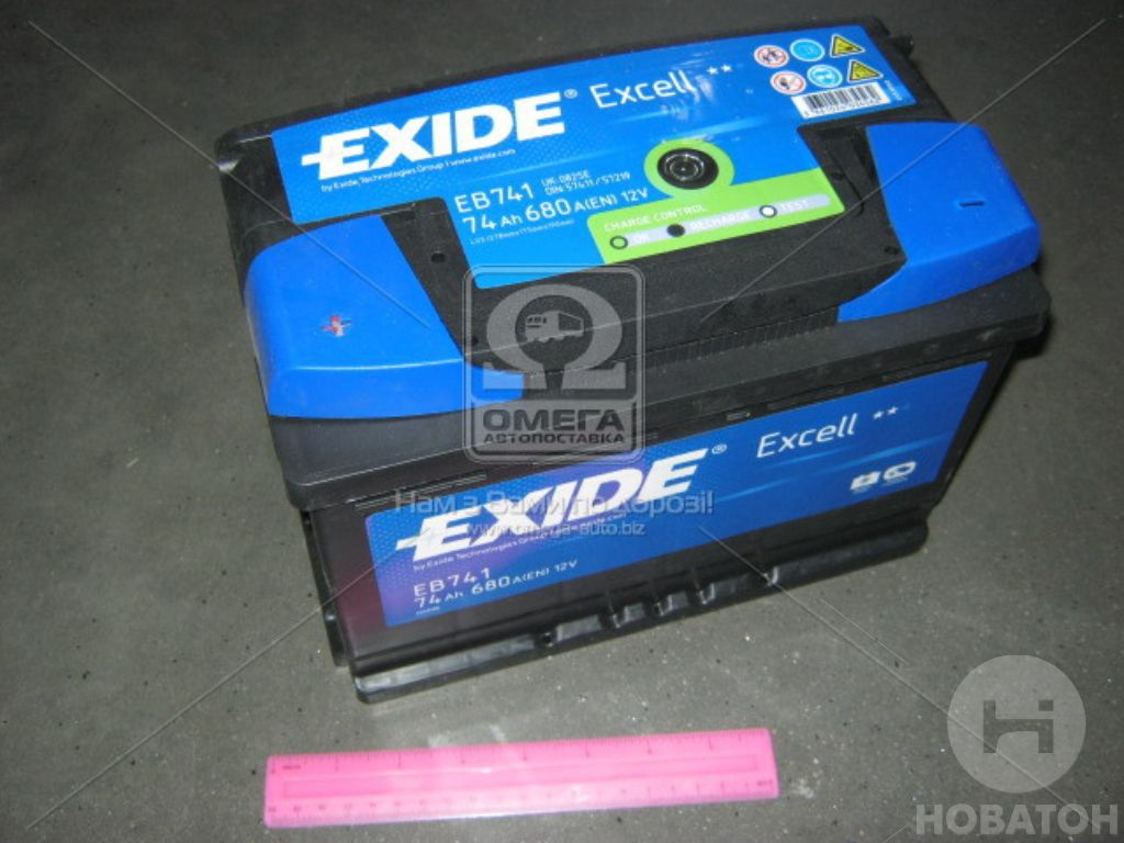 Аккумулятор  74Ah-12v Exide EXCELL(278х175х190),L,EN680 EXIDE EB741 - фото 