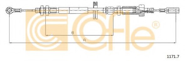 Трос стояночного гальма COFLE 1171.7 - фото 