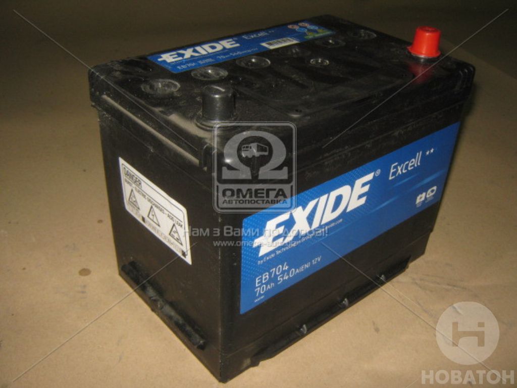Акумулятор 70Ah-12v Exide EXCELL(266х172х223),R,EN540 Азія EXIDE EB704 - фото 