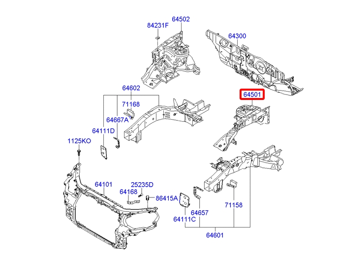 Панель лонжерона верхняя левая HYUNDAI / KIA SANTA FE 06-12 (Mobis) - фото 