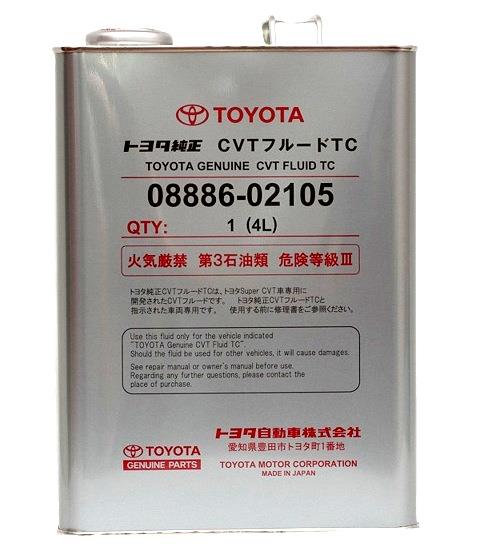 Масло трансмиссионное CVT Fluid TC(вариатор), 4л     (пр-во Toyota) TOYOTA 0888602105 - фото 