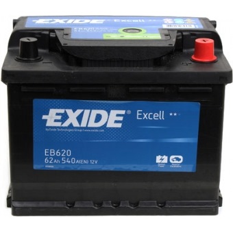 Аккумулятор   62Ah-12v Exide EXCELL(242х175х190),R,EN540 !КАТ. -20% EXIDE EB620 - фото 