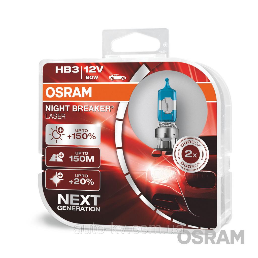 Лампа фарная HB3 60W 12V P20D NIGHT BREAKER LASER next generation (+150) (OSRAM) - фото 