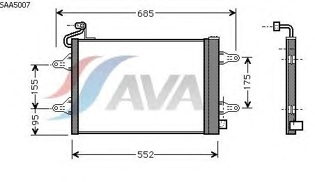 Радиатор кондиционера [OE. 6Q0820411 B] (AVA COOLING - фото 