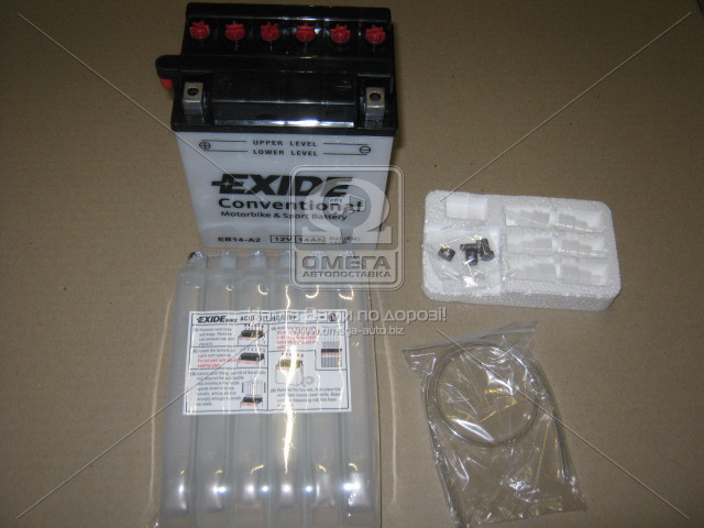 Аккумулятор   14Ah-12v Exide (EB14-A2) (134х89х166) L, EN145 EXIDE EB14-A2 - фото 