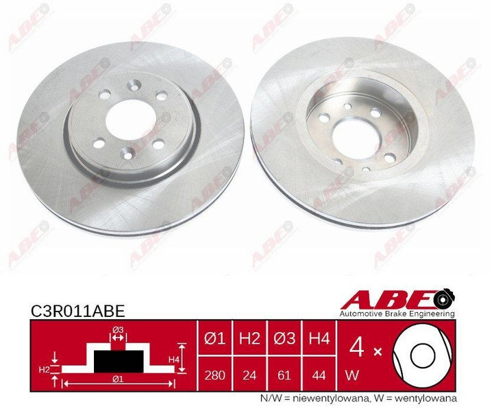 Тормозной диск ABE C3R011ABE - фото 