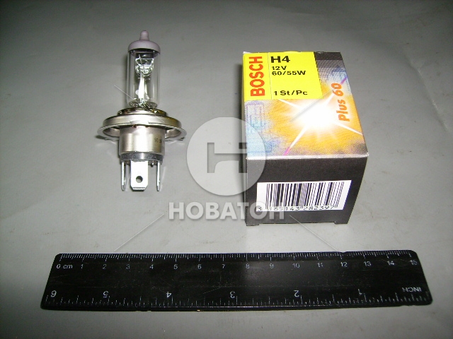 Лампа фарна А 12-60+55 ВАЗ H4 plus 50 ближнє, дальнє світло (BOSCH) - фото 0