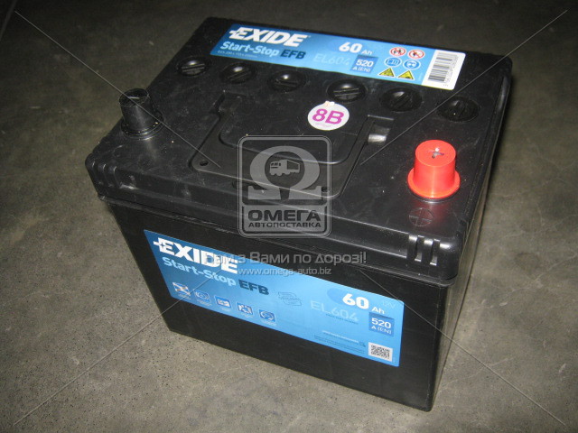 Аккумулятор   60Ah-12v Exide START-STOP EFB (230х173х222),R,EN520 EXIDE EL604 - фото 