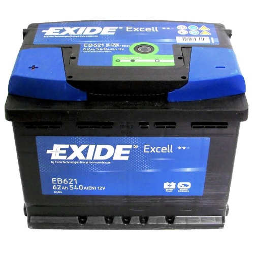 Аккумулятор   62Ah-12v Exide EXCELL(242х175х190),L,EN540 !КАТ. -15% - фото 