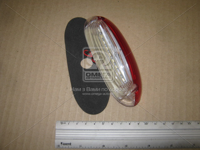 Ліхтар габаритний (човник) червоно-білий (LED) (TEMPEST) - фото 