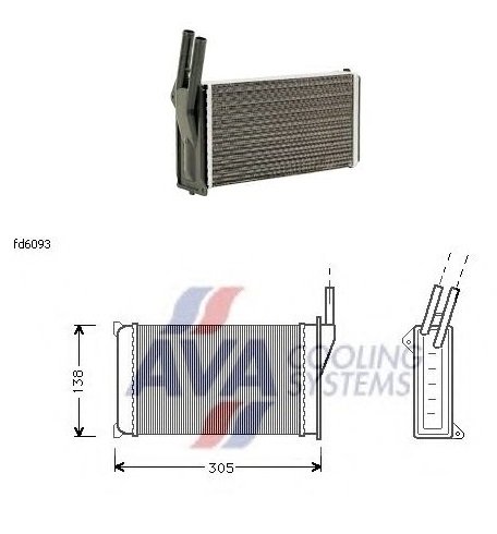 Радиатор отопителя FORD (AVA) - фото 